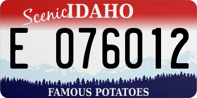 ID license plate E076012