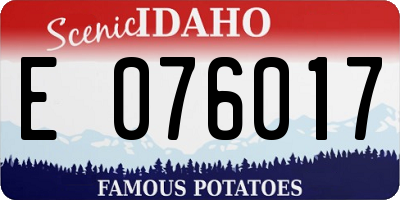 ID license plate E076017
