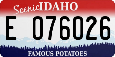 ID license plate E076026