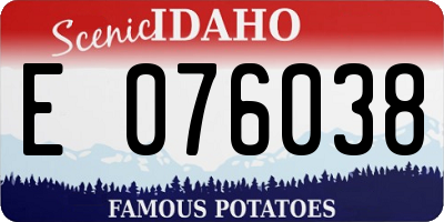 ID license plate E076038