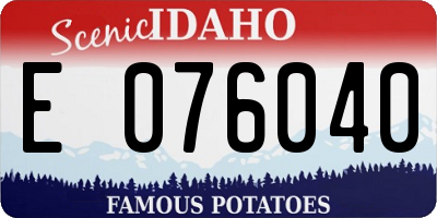ID license plate E076040