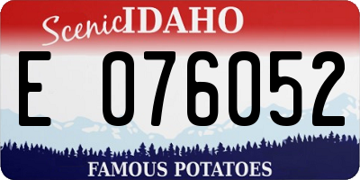 ID license plate E076052