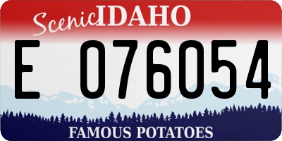 ID license plate E076054