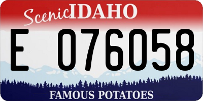ID license plate E076058