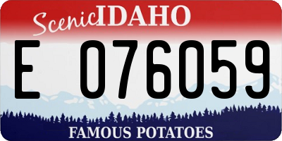 ID license plate E076059