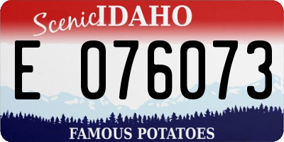 ID license plate E076073