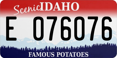 ID license plate E076076