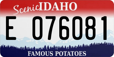 ID license plate E076081