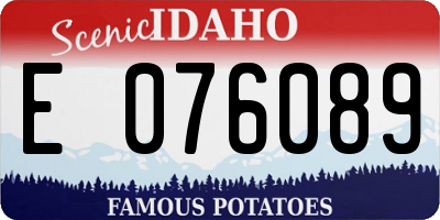 ID license plate E076089