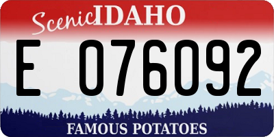 ID license plate E076092