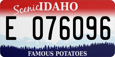 ID license plate E076096