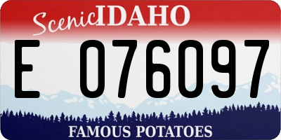 ID license plate E076097