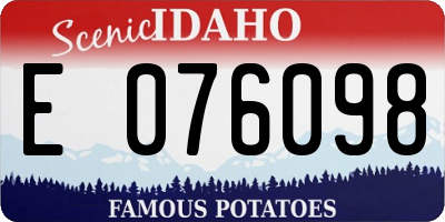 ID license plate E076098