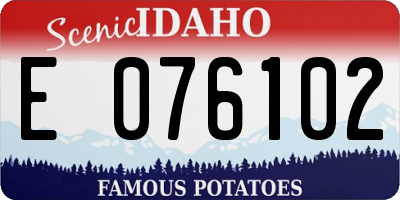 ID license plate E076102