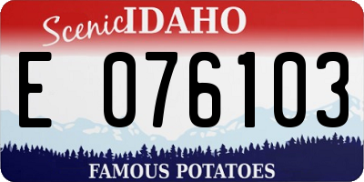 ID license plate E076103