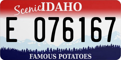 ID license plate E076167