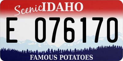 ID license plate E076170