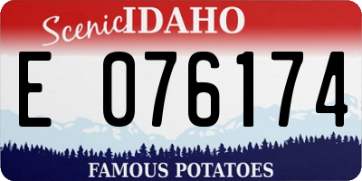 ID license plate E076174