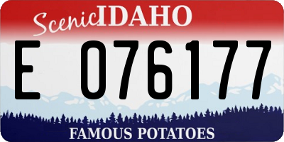 ID license plate E076177