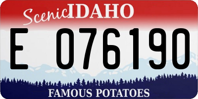 ID license plate E076190
