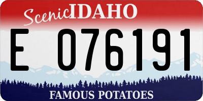 ID license plate E076191