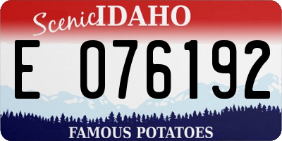 ID license plate E076192