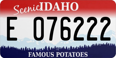ID license plate E076222