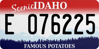 ID license plate E076225