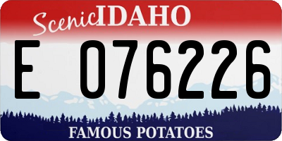 ID license plate E076226