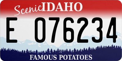 ID license plate E076234