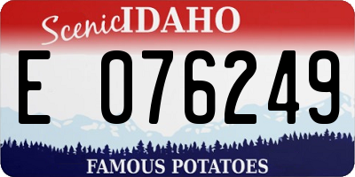 ID license plate E076249