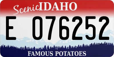 ID license plate E076252