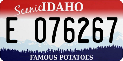 ID license plate E076267