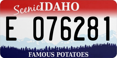 ID license plate E076281