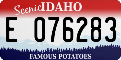 ID license plate E076283