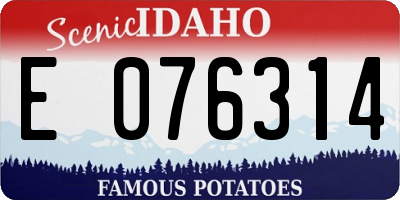 ID license plate E076314