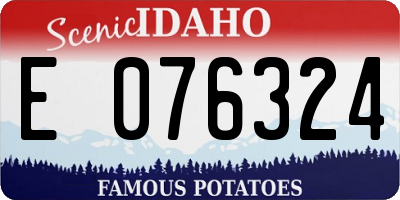 ID license plate E076324