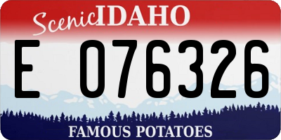 ID license plate E076326