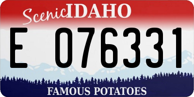 ID license plate E076331