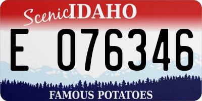ID license plate E076346