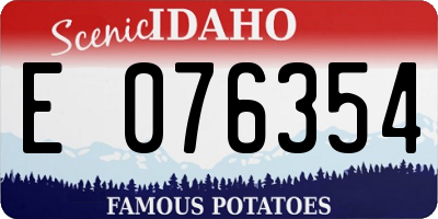 ID license plate E076354