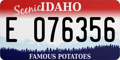 ID license plate E076356