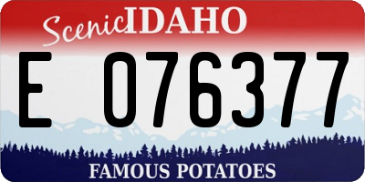 ID license plate E076377
