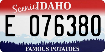 ID license plate E076380