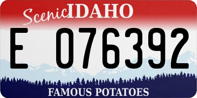 ID license plate E076392