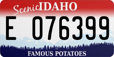 ID license plate E076399