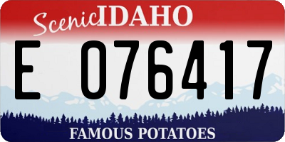ID license plate E076417
