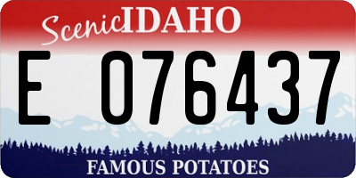 ID license plate E076437
