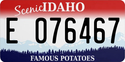 ID license plate E076467