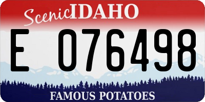 ID license plate E076498
